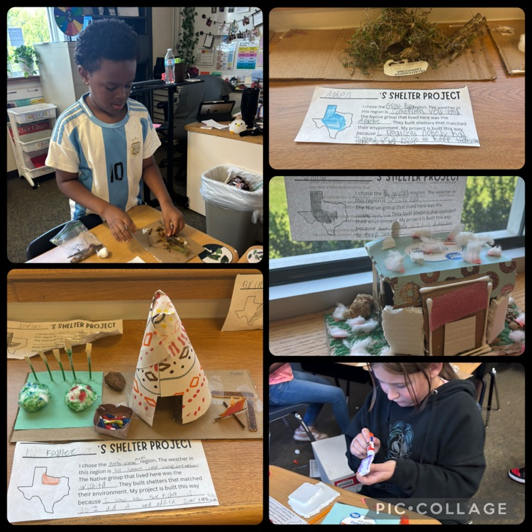 student displaying and completing their native Texans homes projects