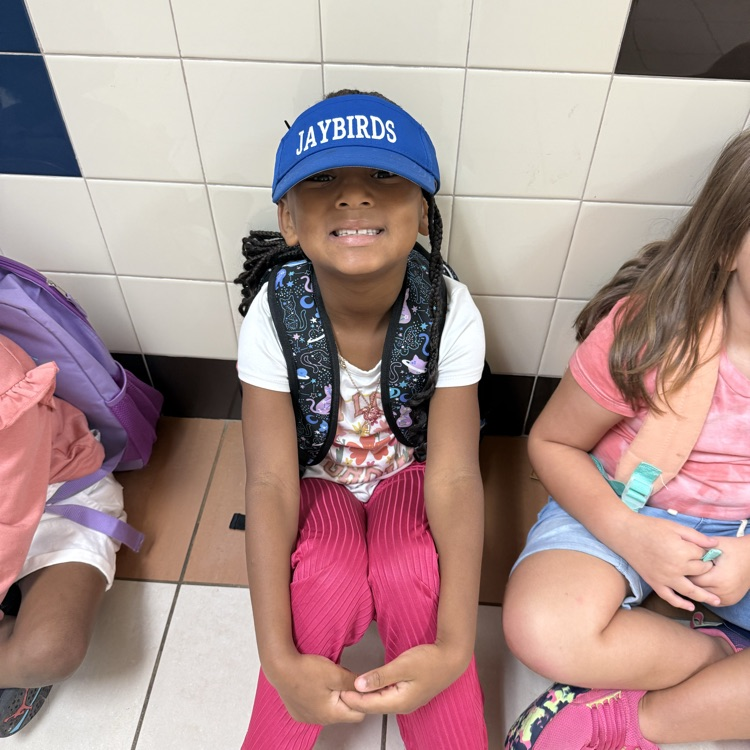 students wearing hats for dress-up day