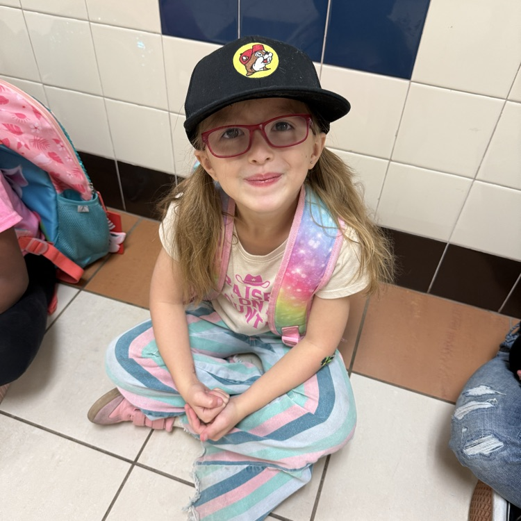 Students wearing hats for dress-up day