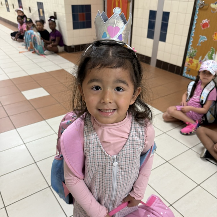 Students wearing hats for dress-up day