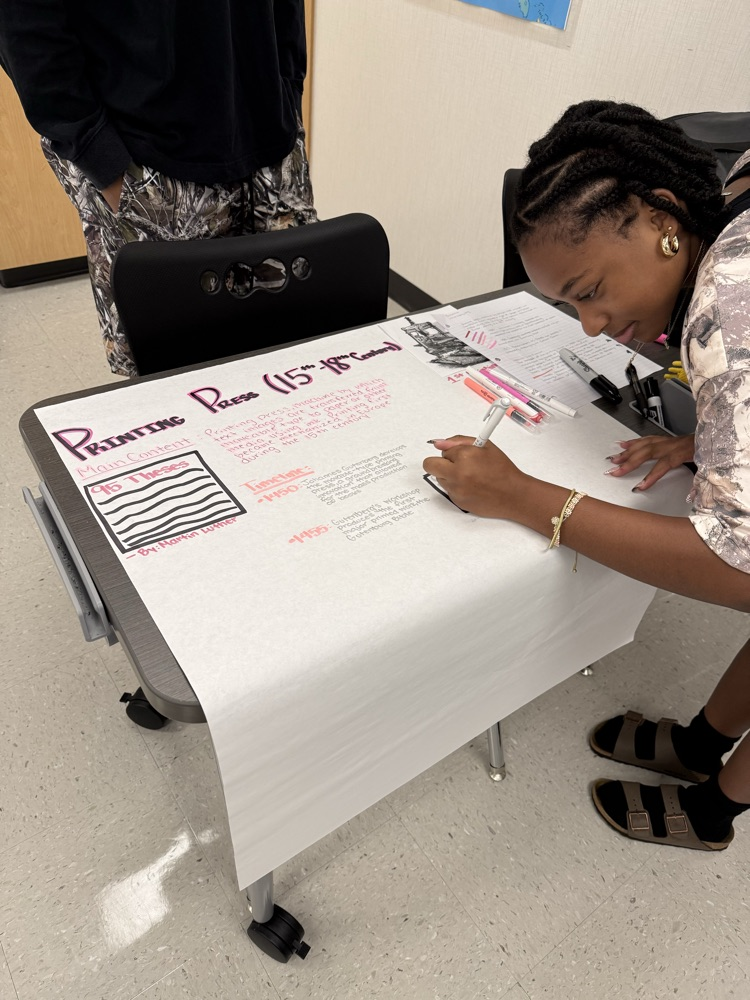 Mr Ramirez’s AP European History students preparing their Gallery Walk posters.  