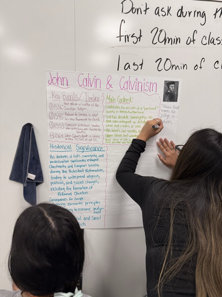 Mr Ramirez’s AP European History students preparing their Gallery Walk posters