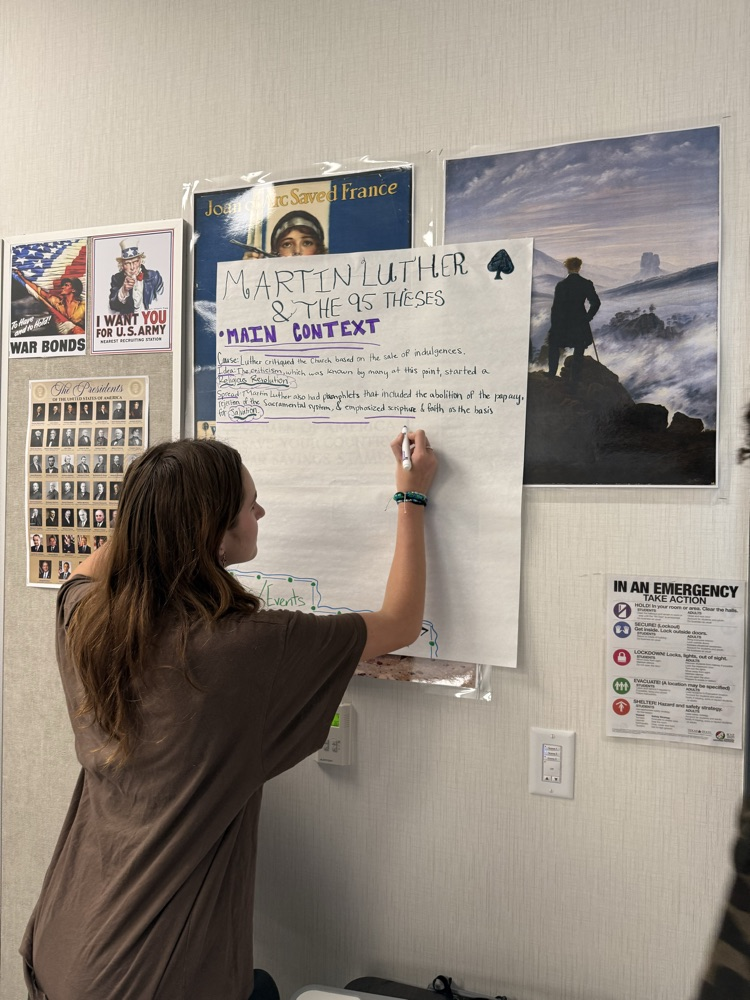 Mr Ramirez’s AP European History students preparing their Gallery Walk posters