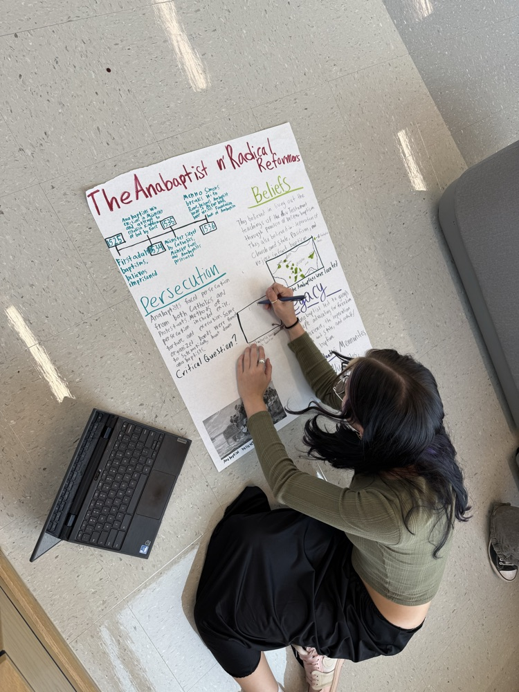 Mr Ramirez’s AP European History students preparing their Gallery Walk posters
