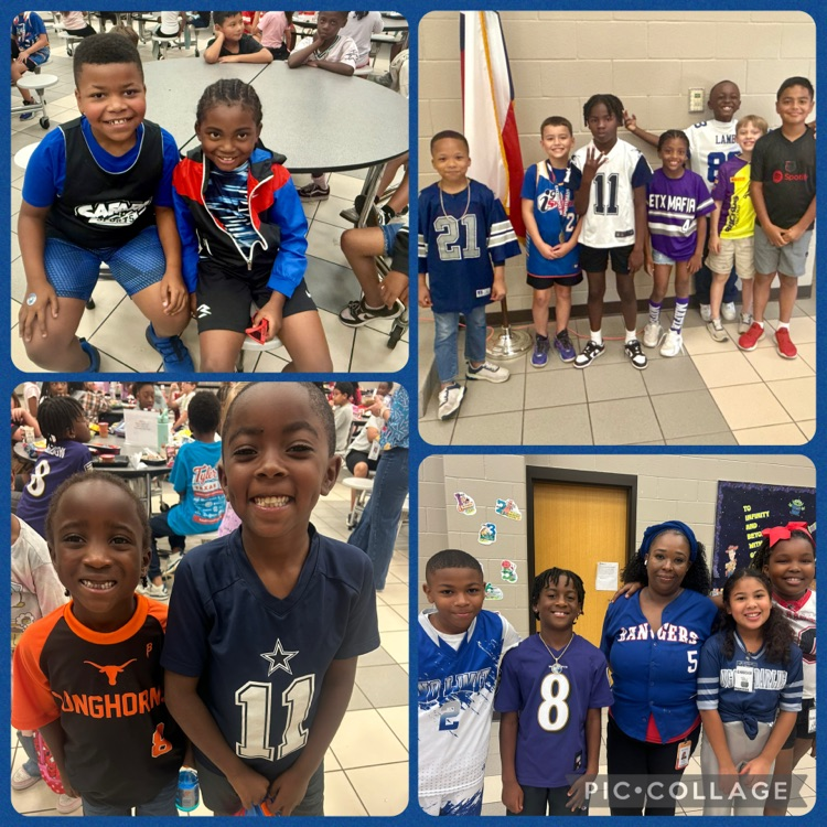 students wearing sports shirts and jerseys for national attendance awareness week