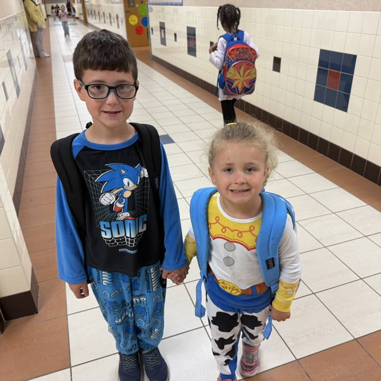 student dressing up in pajamas