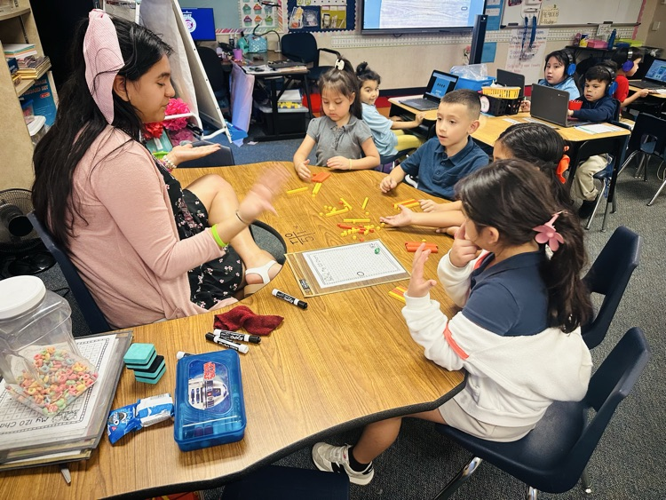 student working in math