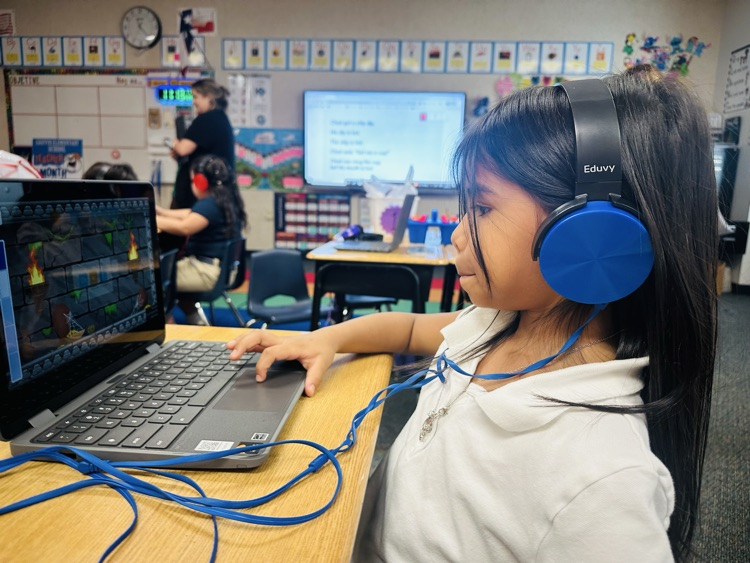 student working in math
