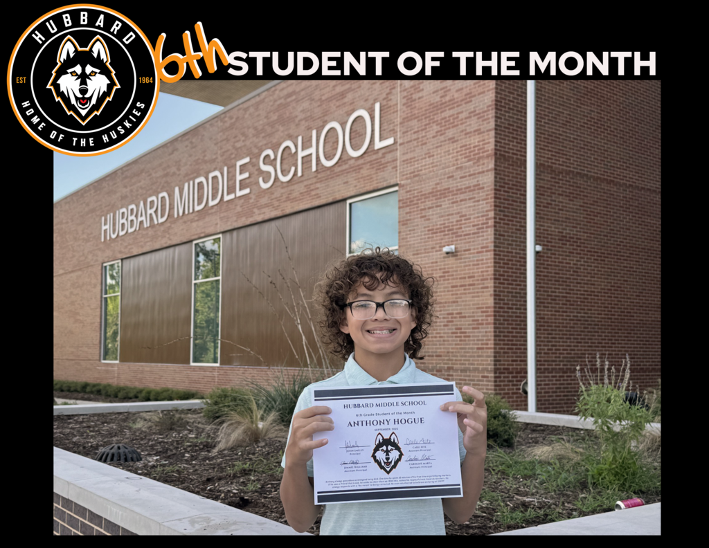 6th Grade Student of the Month