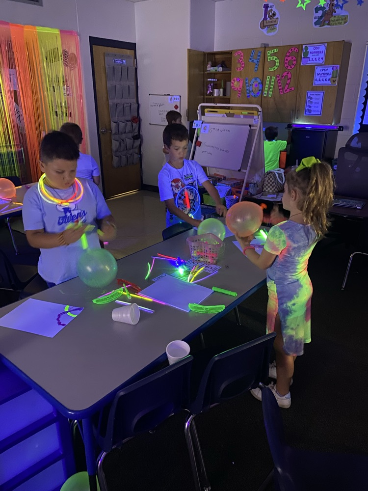 kids enjoying glow day