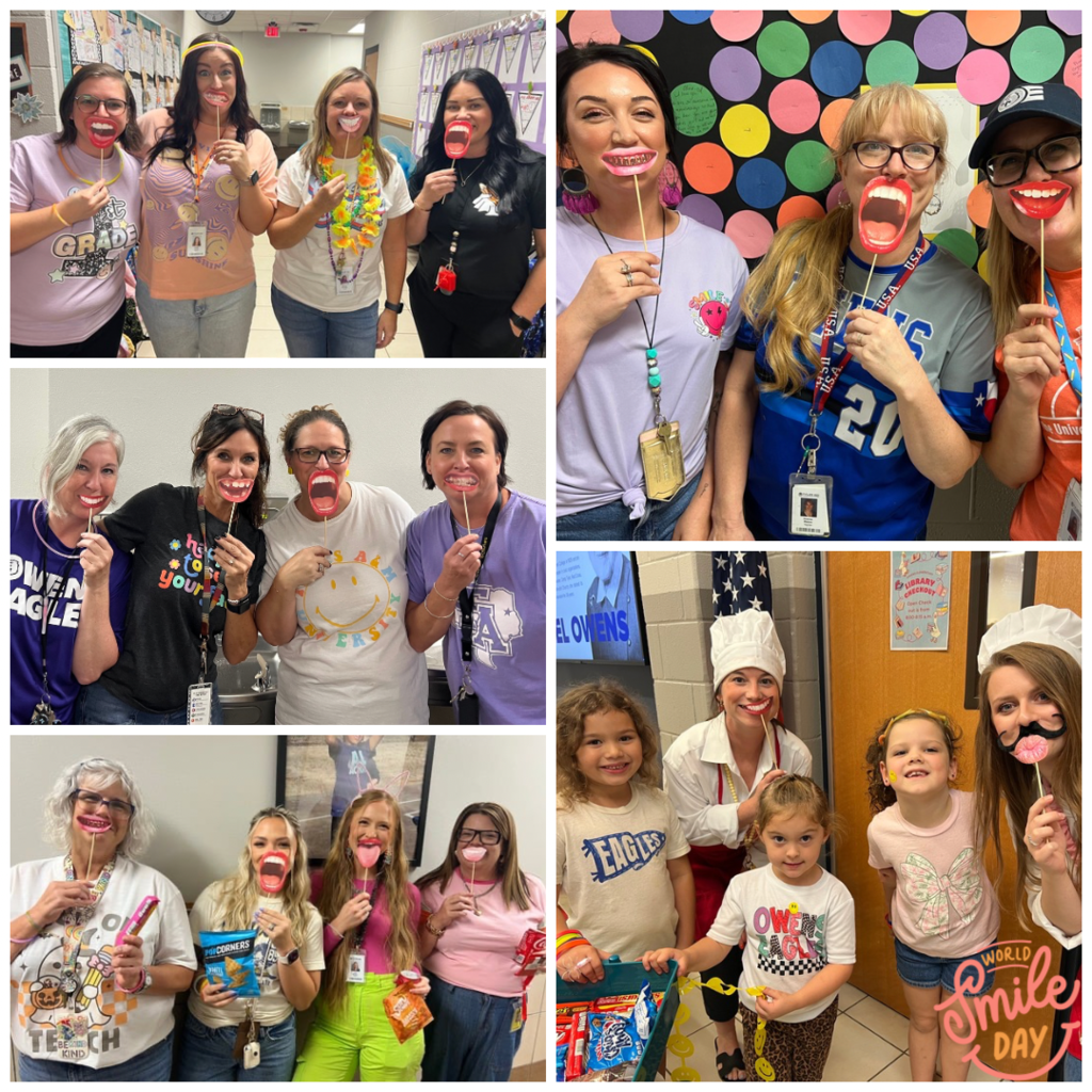 Teacher celebrating world smile day.