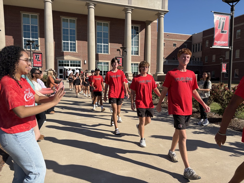 Tyler Legacy Varsity Tennis at their send off for 1st round of district play offs