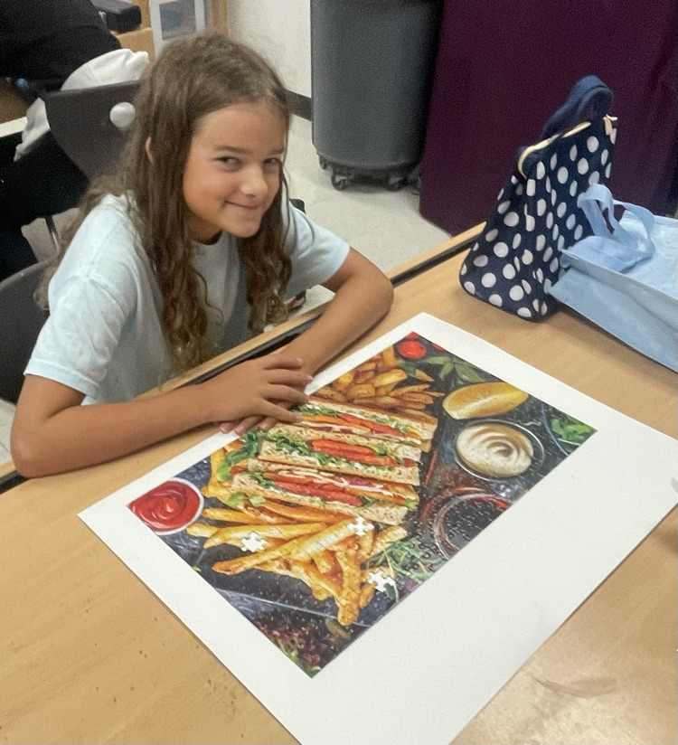 A student working on an art project.