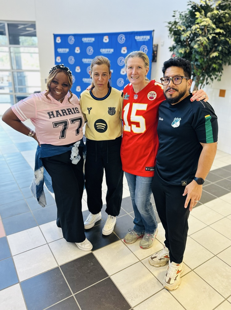 staff with jerseys on