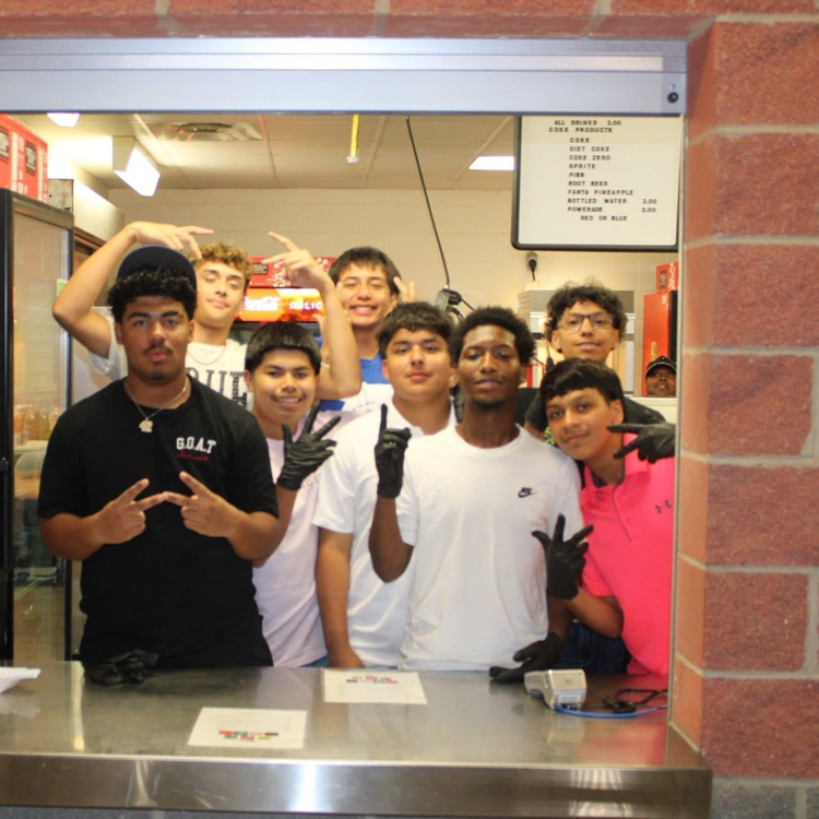 boys in the concession stand