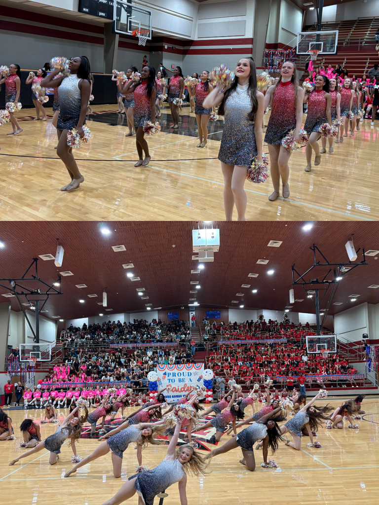 🇺🇸 We brought the spirit and the stars before tonight’s big game against Longview! 🎉 We proudly honored all Veterans in attendance for their service. 🙏 👏 Teacher of the Week: Coach Ross Barber, recognized for his heroic act performing the Heimlich maneuver and saving a student’s life. 🏃♀️ Girls Varsity Cross Country: Celebrated as District Champions! 🔥 Performances lit up the gym from Varsity Cheer, Southern Belles Drill Team, and the Big Red Band! 🎯 And we wrapped it all up with a classic dizzy bat game—Seniors took the win! Red Raider pride was in full force today! ❤️💙