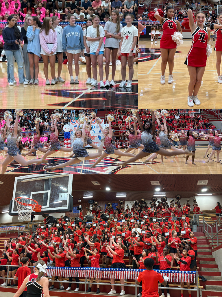 🇺🇸 We brought the spirit and the stars before tonight’s big game against Longview! 🎉 We proudly honored all Veterans in attendance for their service. 🙏 👏 Teacher of the Week: Coach Ross Barber, recognized for his heroic act performing the Heimlich maneuver and saving a student’s life. 🏃♀️ Girls Varsity Cross Country: Celebrated as District Champions! 🔥 Performances lit up the gym from Varsity Cheer, Southern Belles Drill Team, and the Big Red Band! 🎯 And we wrapped it all up with a classic dizzy bat game—Seniors took the win! Red Raider pride was in full force today! ❤️💙
