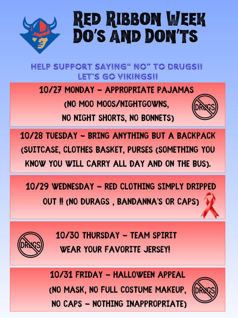 Red Ribbon Week dress up days. 
