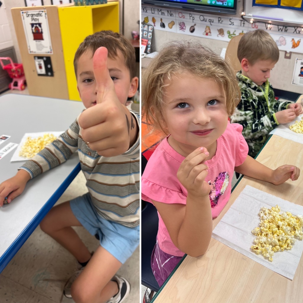 Students practicing their 5 senses.