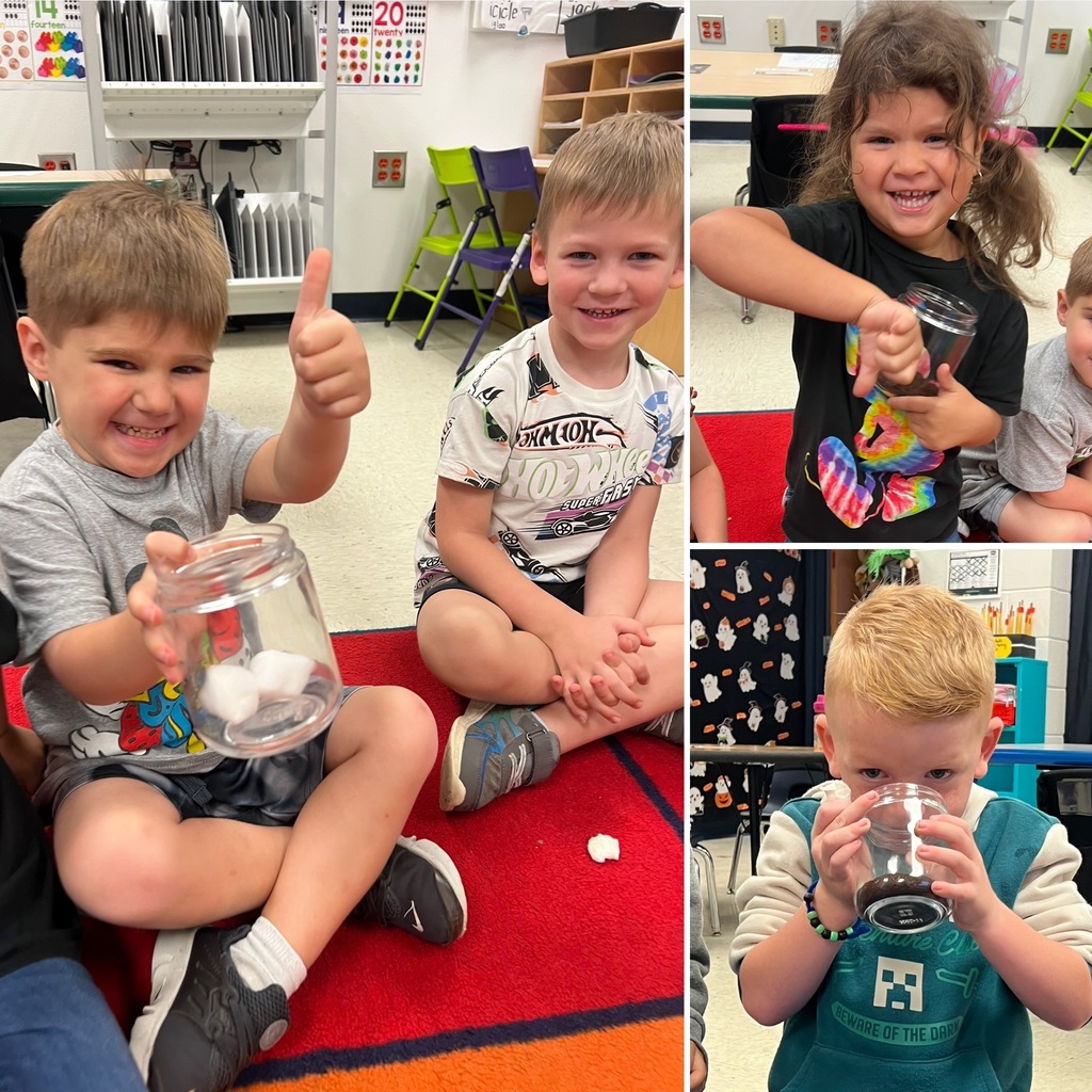 Students practicing their 5 senses.