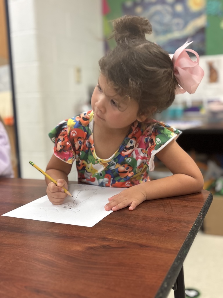 Students drawing using shapes.