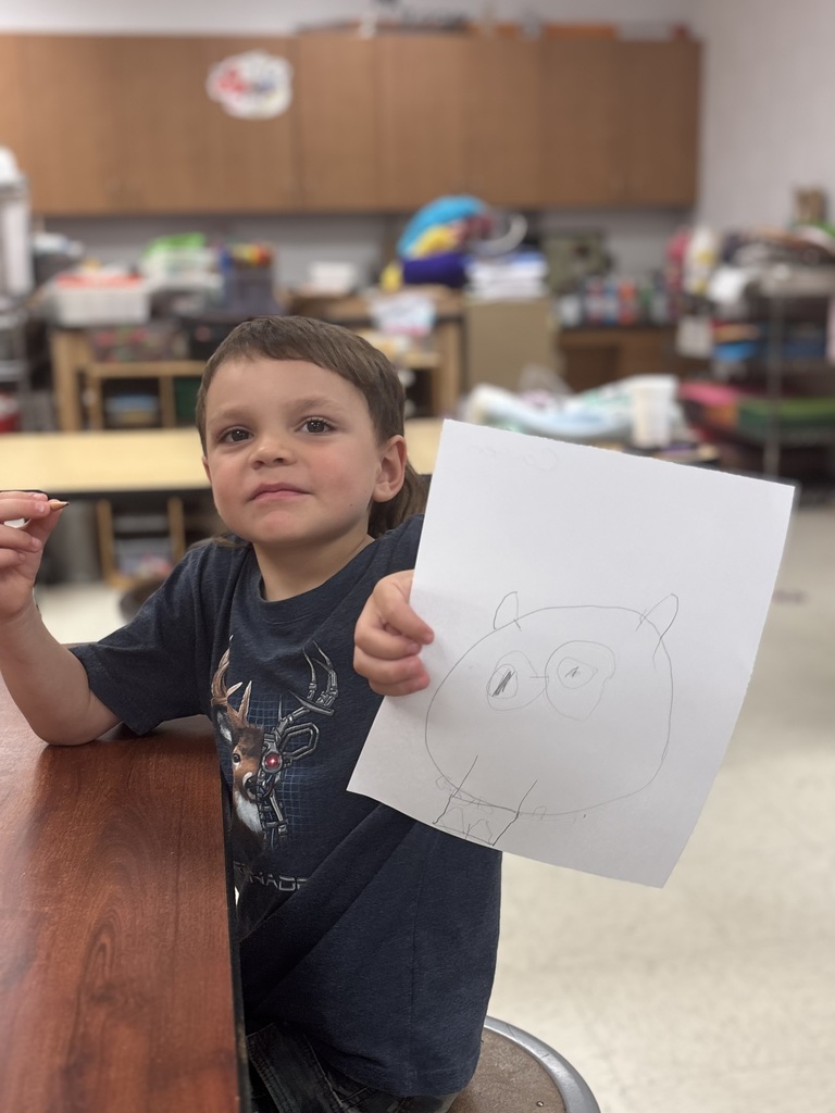 Students drawing using shapes.