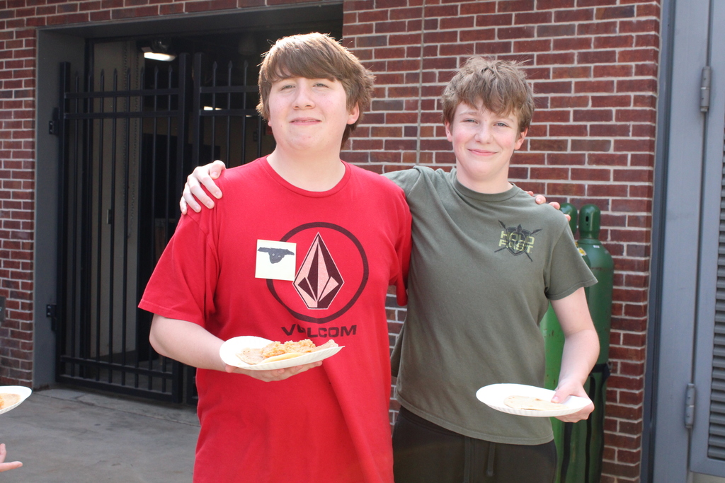 Coach Macias and Mr. McHann's class making fajitas