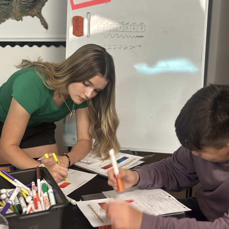 students doing lab stations