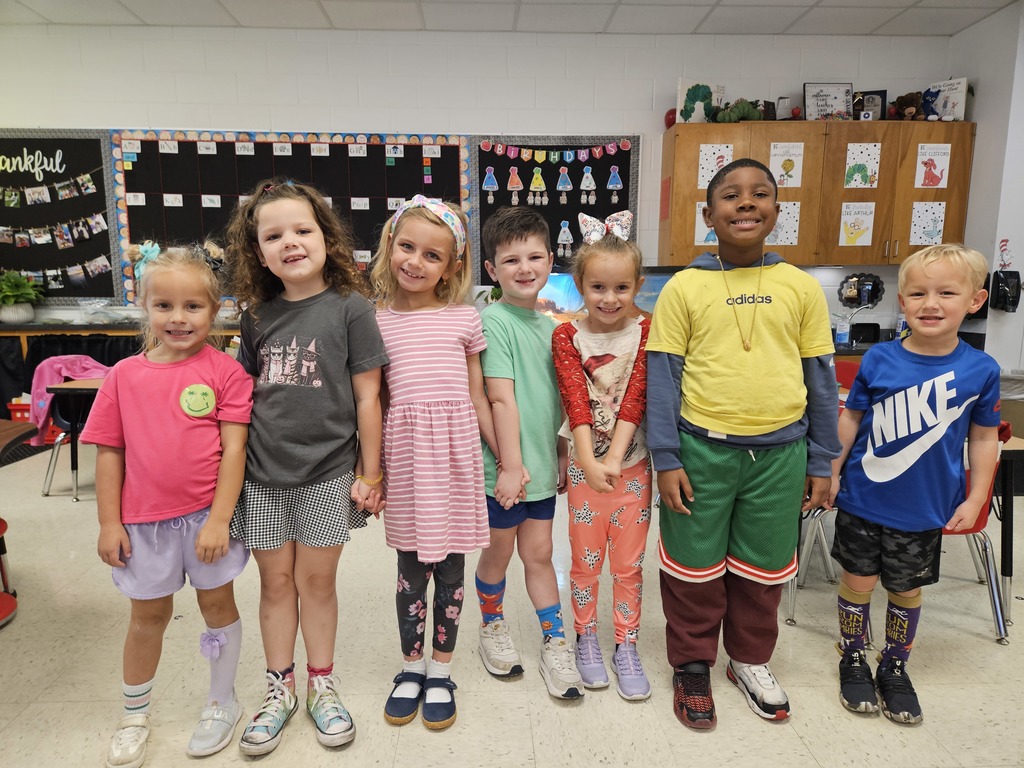 Kindergarten students dressed wacky for Red Ribbon Week.