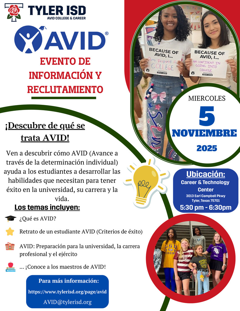 flyer in spanish for AVID information night