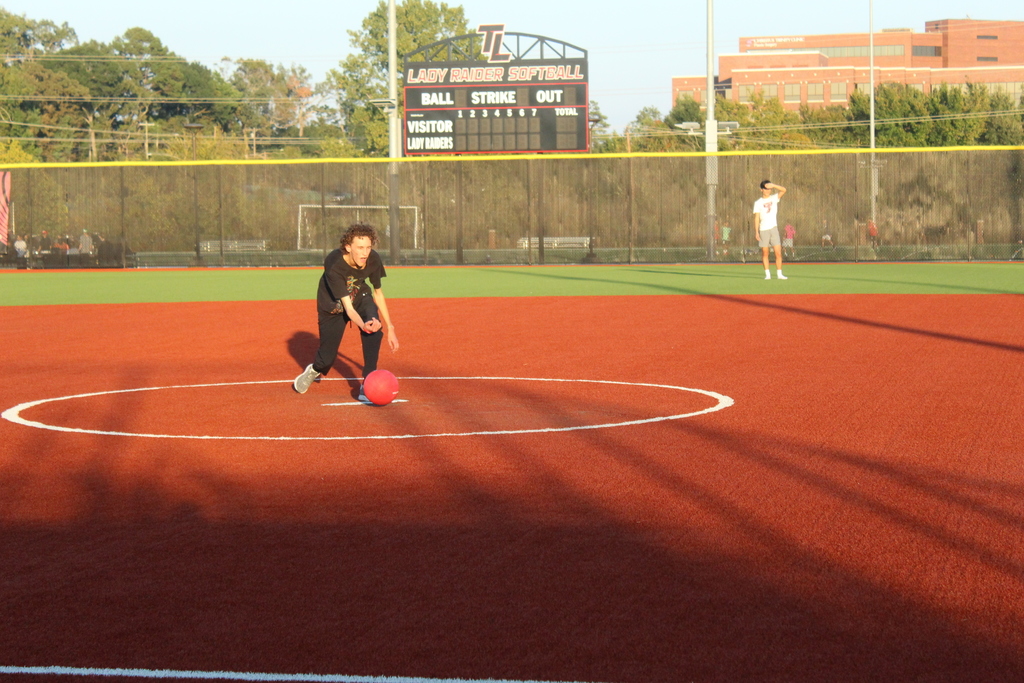 Tyler Legacy students at costume kick ball game