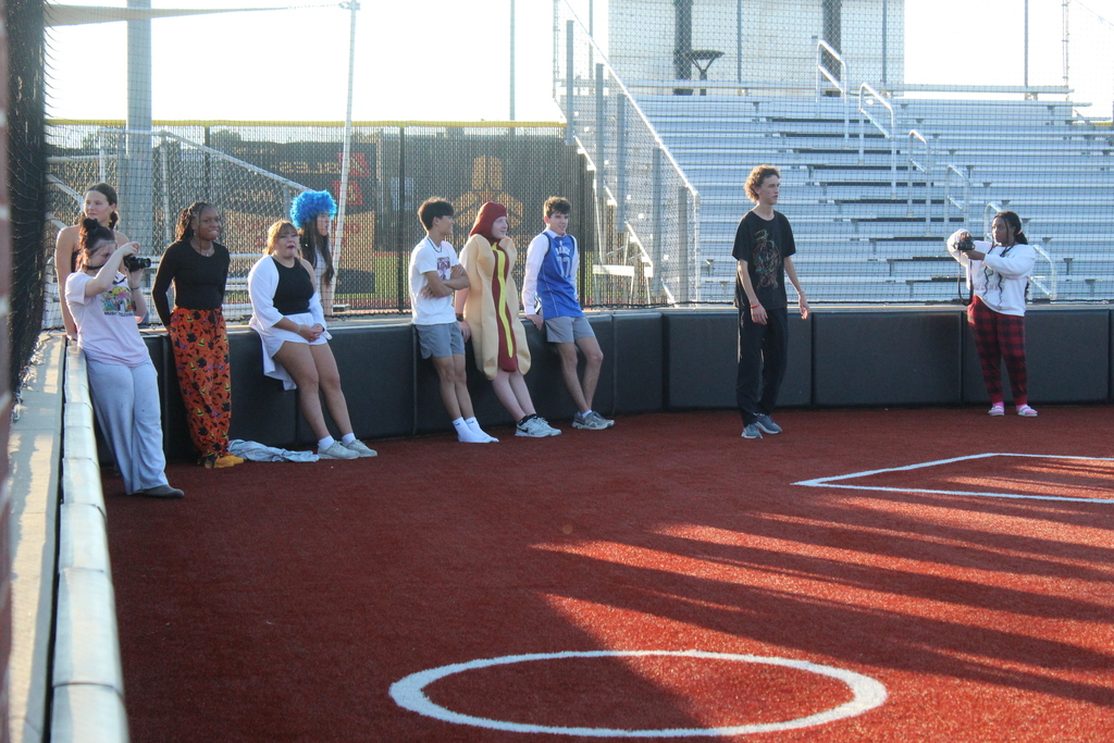 Tyler Legacy students at costume kick ball game