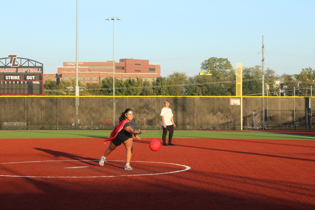 Tyler Legacy students at costume kick ball game