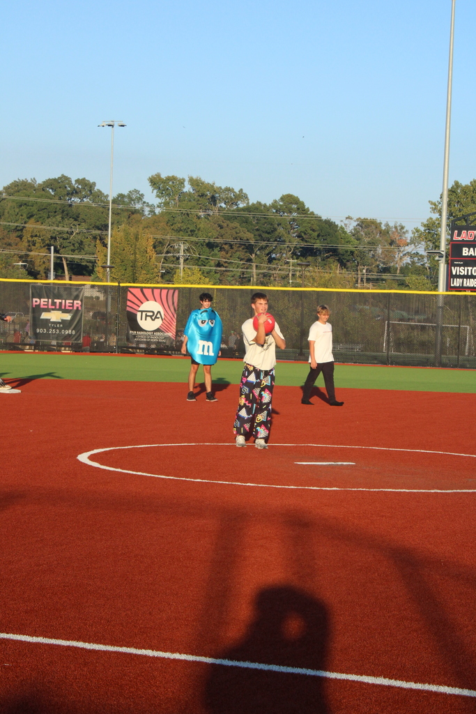 Tyler Legacy students at costume kick ball game