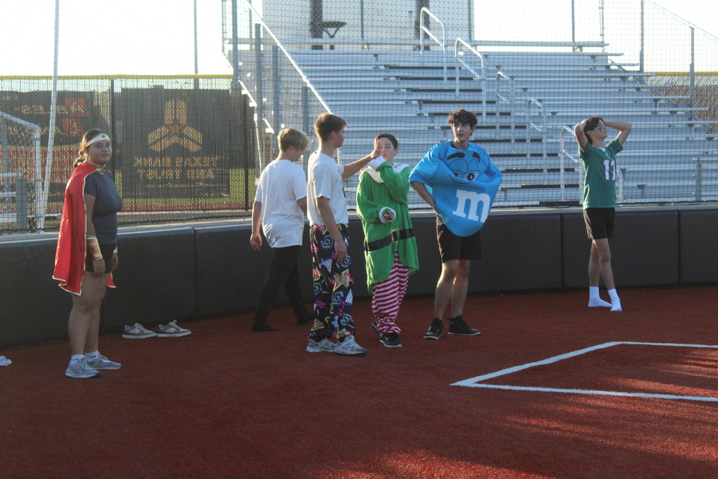 Tyler Legacy students at costume kick ball game
