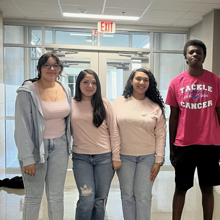 students in pink