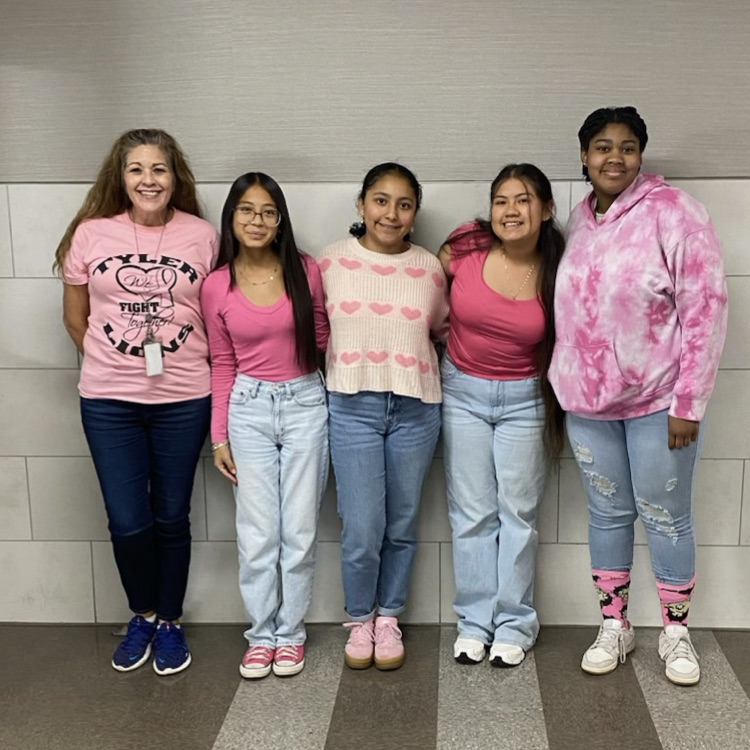 students in pink