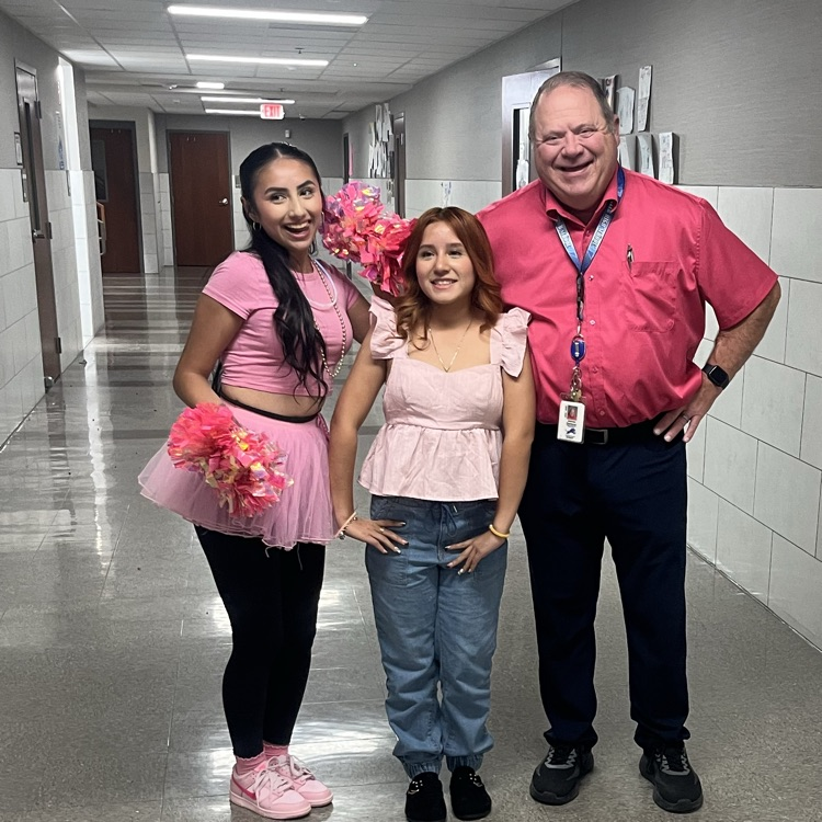 students in pink