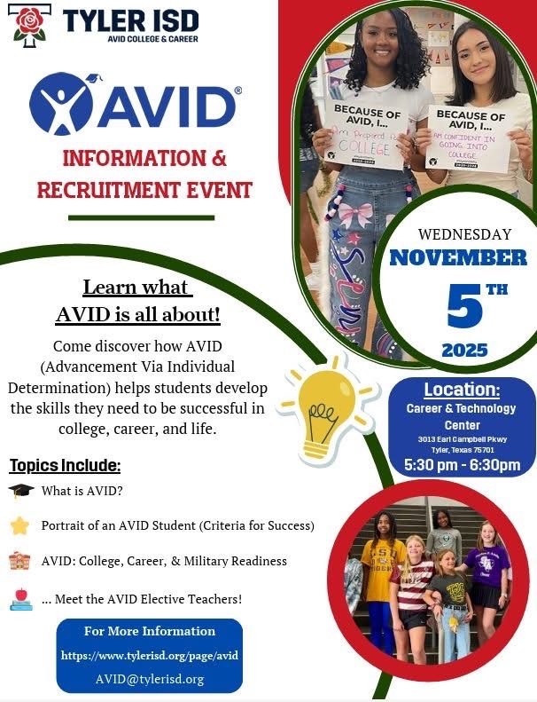 Hey 5th Graders! π Come learn what AVID is all about! See how it helps students get ready for middle school, college, and beyond