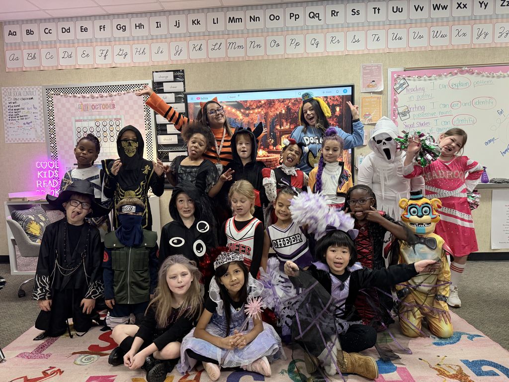 students in costumes