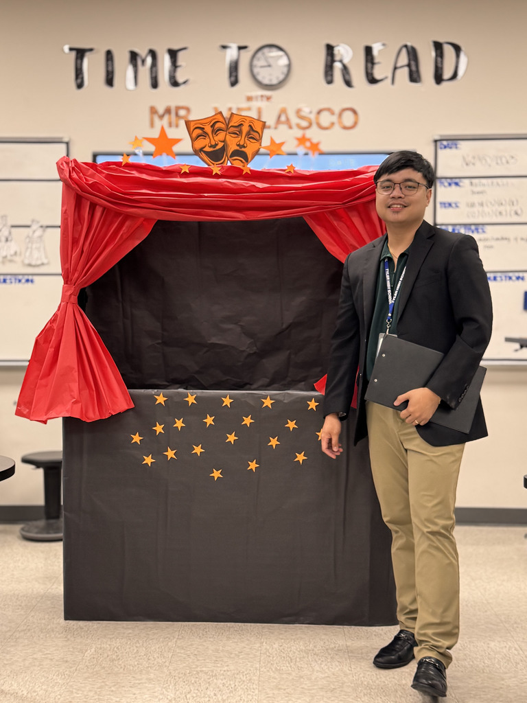 puppet stage with teacher