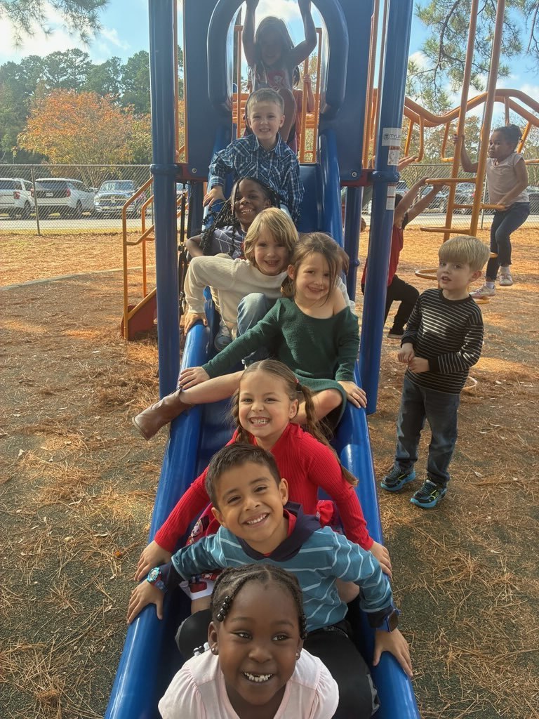 Kinder students playing at recess.