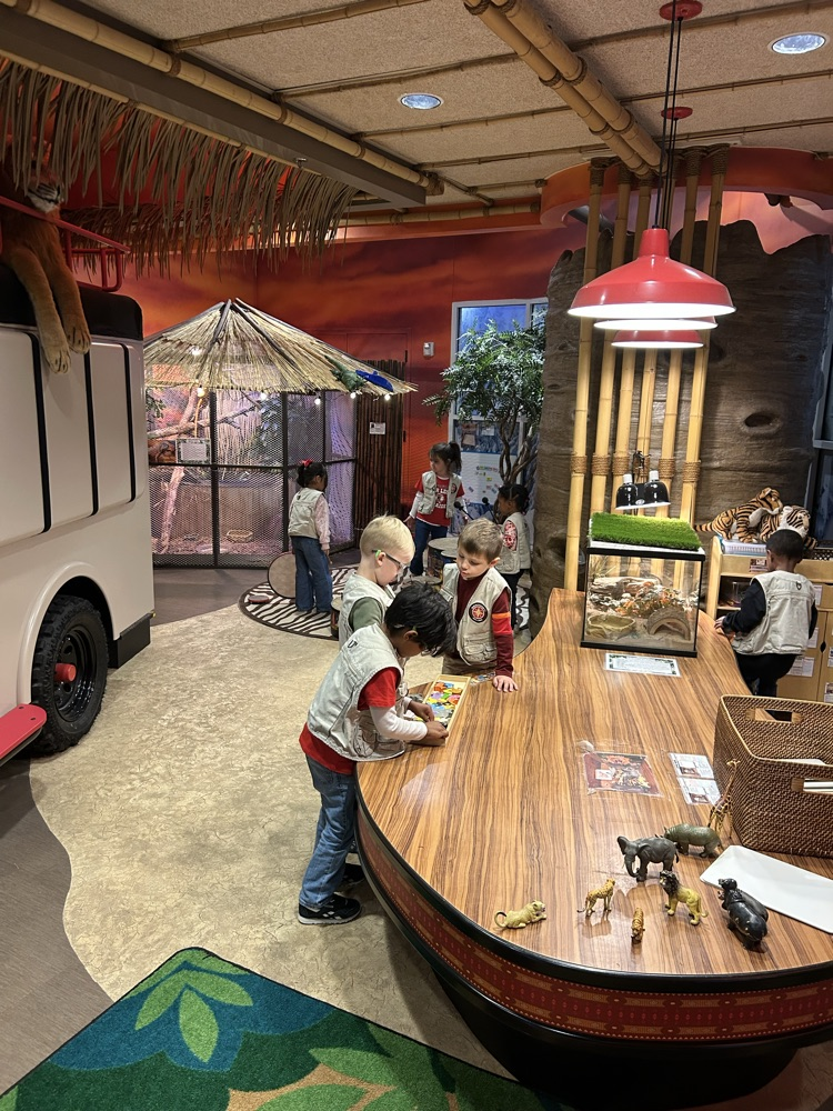 Kids exploring interactive exhibits.