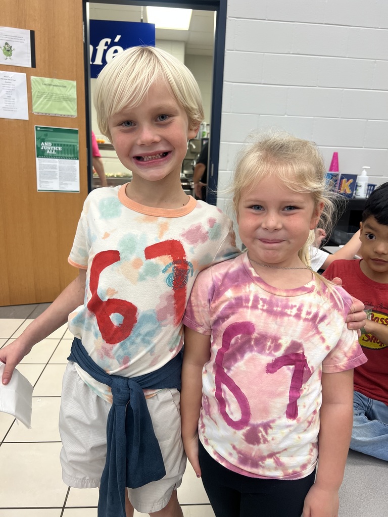 Students celebrating 67.