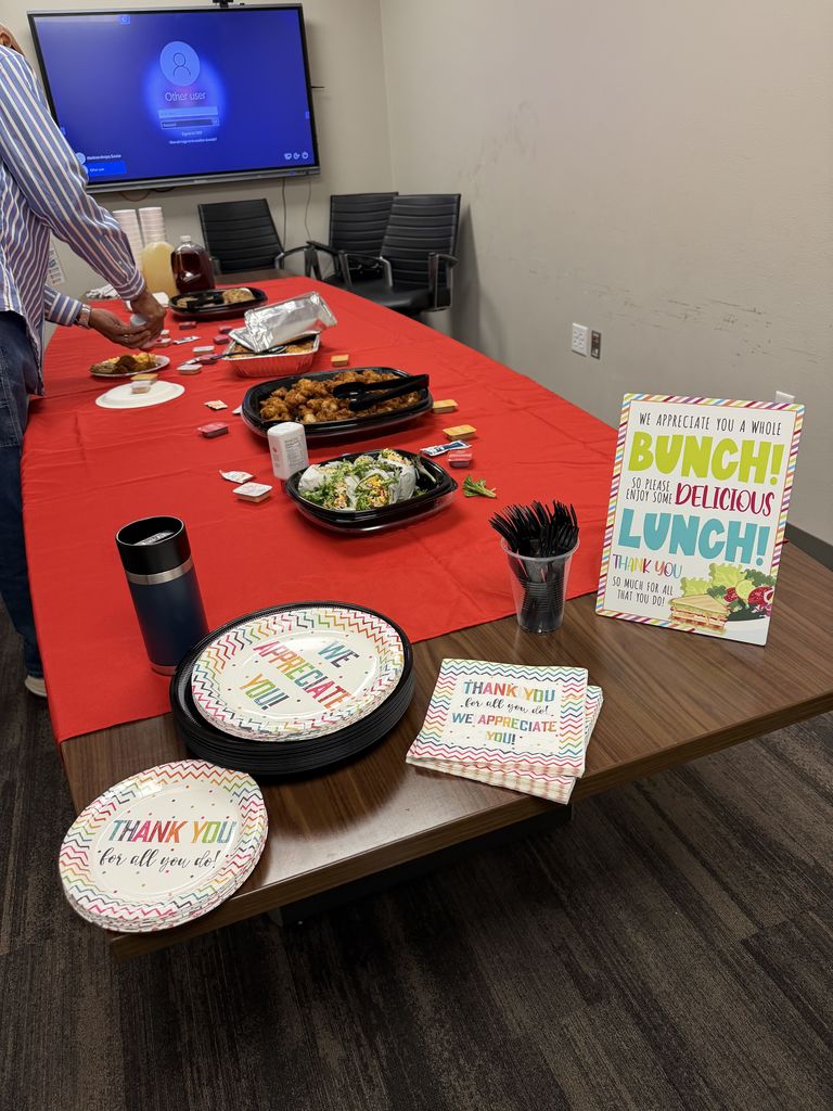 Happy Substitute Teacher Appreciation Day! Today we celebrate the incredible substitutes who step in and keep things running smoothly at Tyler Legacy. πͺ We know this is not an easy job, and we are so thankful for your flexibility and dedication! To show our appreciation, Ms. Larcenaire, our amazing substitute coordinator, hosted a special lunch and decorated the room with heartfelt thank-you cards from our students and staff. β€οΈ We love our subs and couldnβt do it without you!