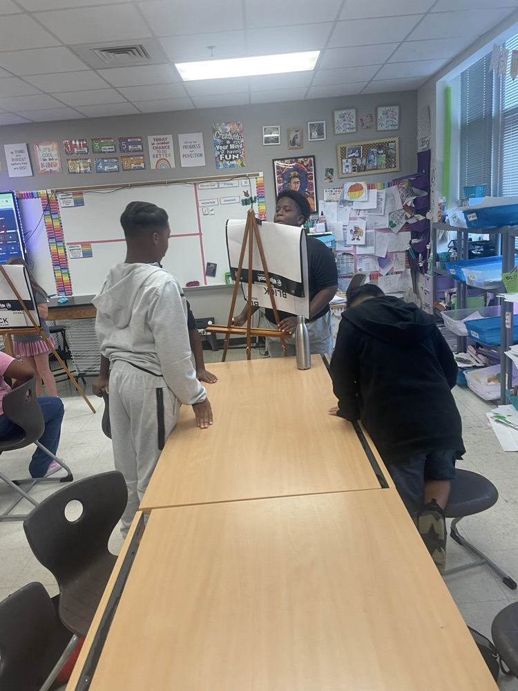 Students in an art room.