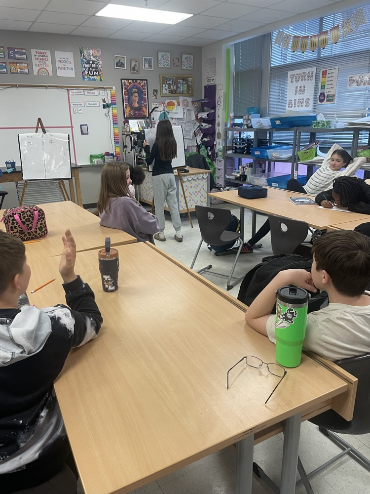 Students in an art room.