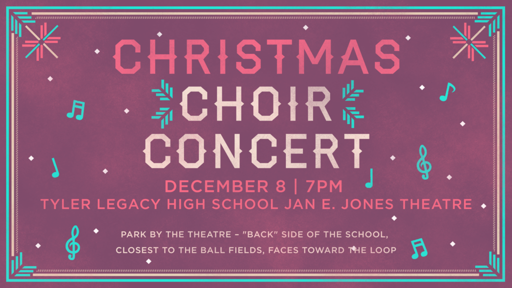 Christmas Choir Concert December 8 at 7pm in the Jan E Jones Theatre