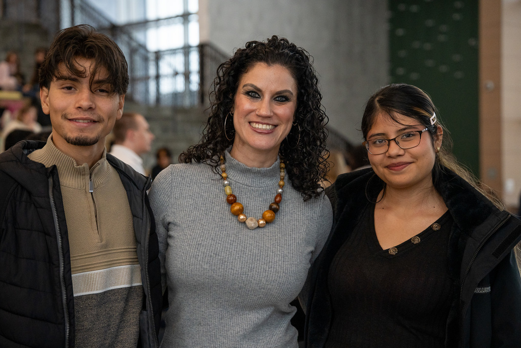 Principal Hortman with ECHS Students during the UV Scholarship ceremony.