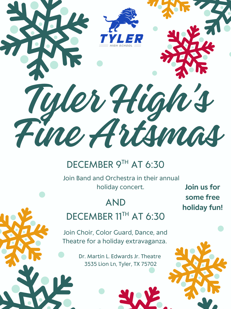 Tyler High Fine Artsmas Flyer